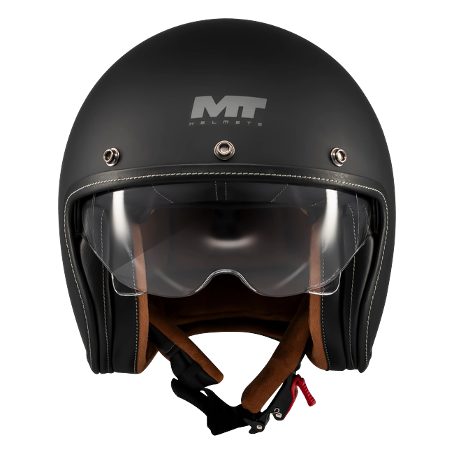 MT-Helmets Le Mans 2 SV S Pure A1 Jet Helmet – Matt Black – front view