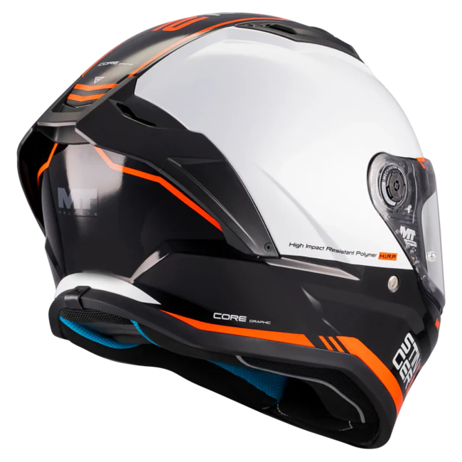 MT-Helmets Stinger 2 Core B0 Full-Face Helmet – Gloss – rear three-quarter view