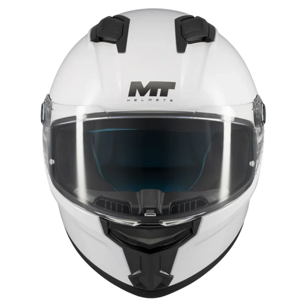MT-Helmets Stinger 2 Pure A0 Full-Face Helmet – Gloss White Pearl – front view