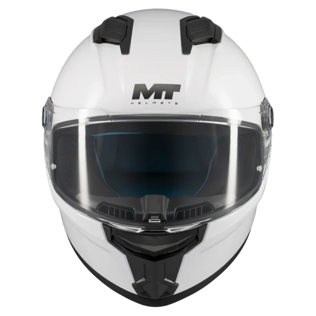 MT-Helmets Stinger 2 Pure A0 Full-Face Helmet – Gloss White Pearl – front view