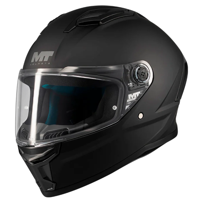 MT-Helmets Stinger 2 Pure A1 Full-Face Helmet – Matt Black – front three-quarter view