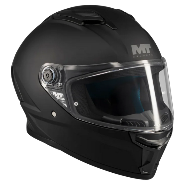 MT-Helmets Stinger 2 Pure A1 Full-Face Helmet – Matt Black – rear three-quarter view
