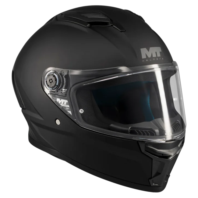 MT-Helmets Stinger 2 Pure A1 Full-Face Helmet – Matt Black – rear three-quarter view