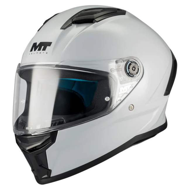 MT-Helmets Stinger 2 Pure A12 Full-Face Helmet – Gloss Grey – front three-quarter view