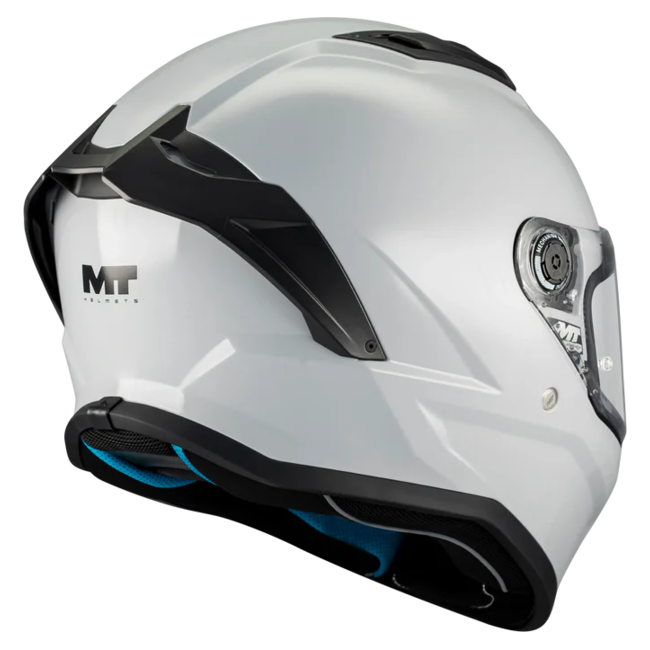 MT-Helmets Stinger 2 Pure A12 Full-Face Helmet – Gloss Grey – rear three-quarter view