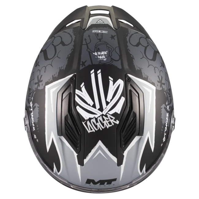 MT-Helmets Stinger 2 Tagger B2 Full-Face Helmet – Matt – top view