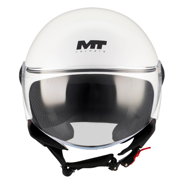 MT-Helmets Street S Pure A0 Jet Helmet – Gloss White – front view