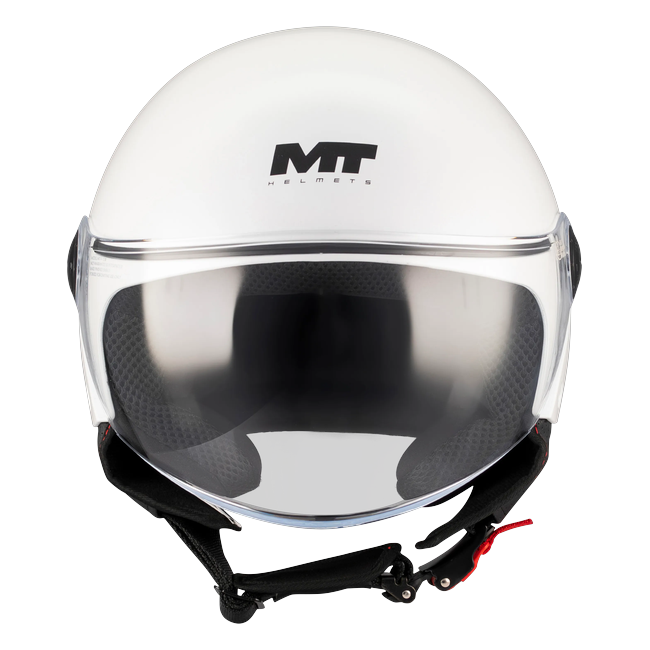 MT-Helmets Street S Pure A0 Jet Helmet – Gloss White – front view