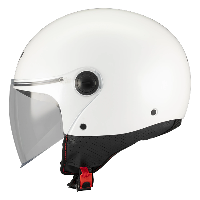 MT-Helmets Street S Pure A0 Jet Helmet – Gloss White – left side view