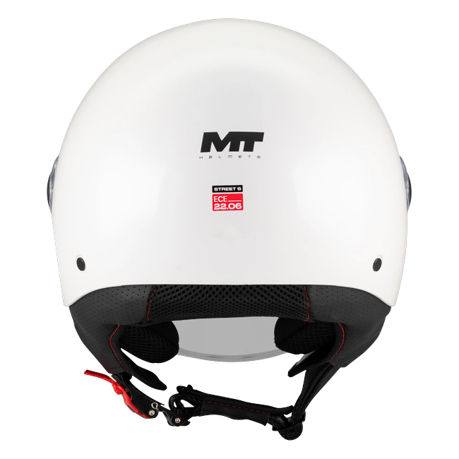 MT-Helmets Street S Pure A0 Jet Helmet – Gloss White – rear view