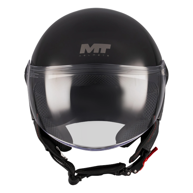 MT-Helmets Street S Pure A1 Jet Helmet – Gloss Black – front view