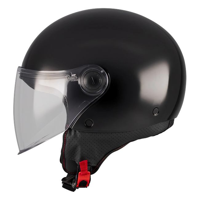 MT-Helmets Street S Pure A1 Jet Helmet – Gloss Black – left side view