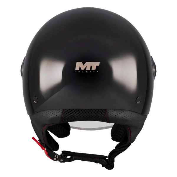 MT-Helmets Street S Pure A1 Jet Helmet – Gloss Black – rear view
