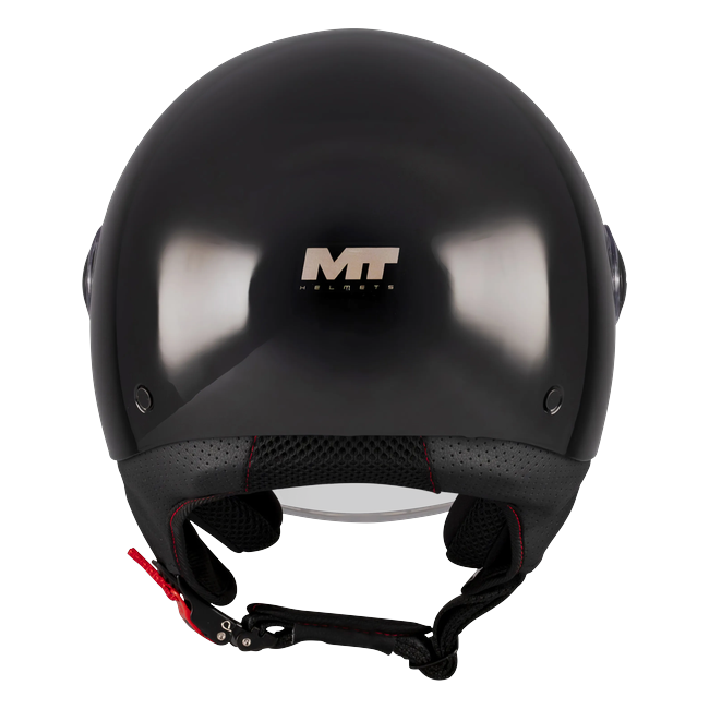 MT-Helmets Street S Pure A1 Jet Helmet – Gloss Black – rear view
