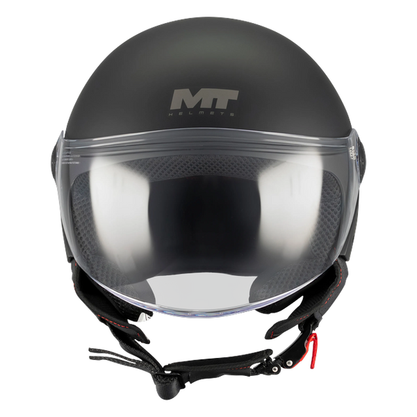 MT-Helmets Street S Pure A1 Jet Helmet – Matt Black – front view