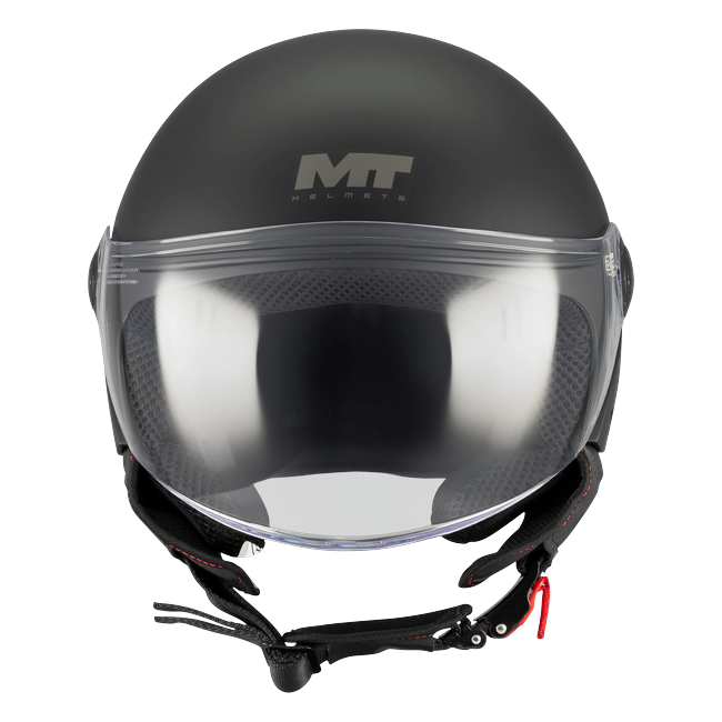 MT-Helmets Street S Pure A1 Jet Helmet – Matt Black – front view