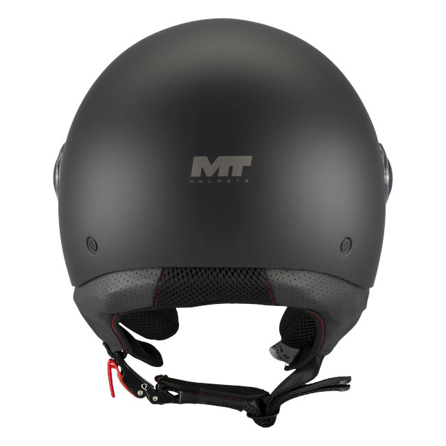 MT-Helmets Street S Pure A1 Jet Helmet – Matt Black – rear view