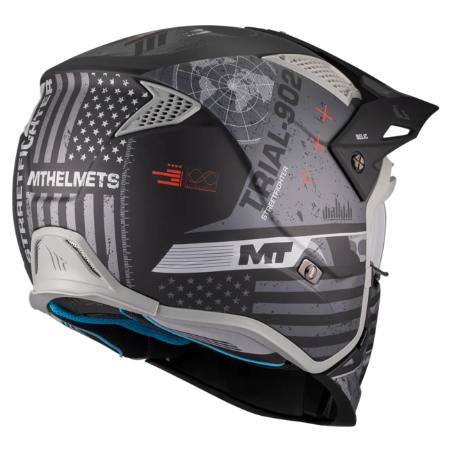 MT-Helmets Streetfighter SV S Belic B2 Convertible Helmet – Matt – rear three-quarter view