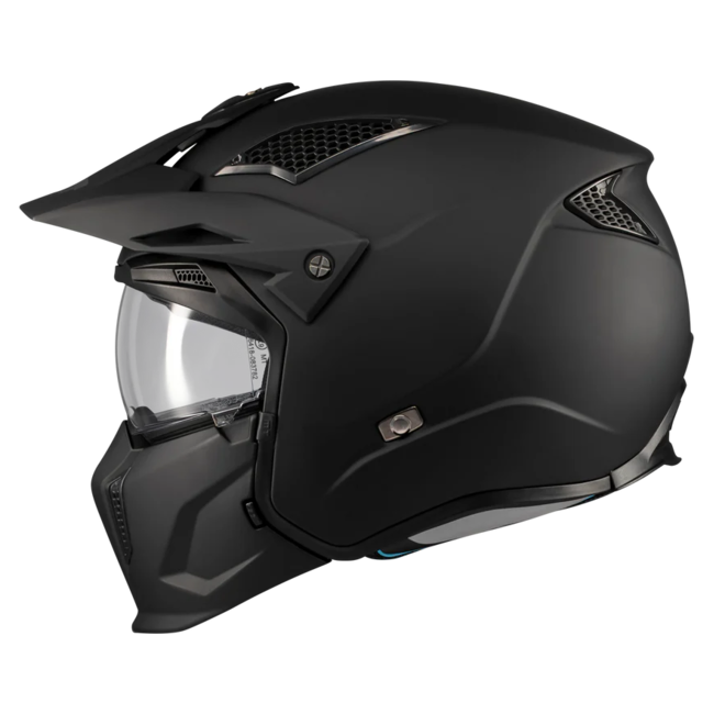 MT-Helmets Streetfighter SV S Pure A1 Convertible Helmet – Matt Black – left side view