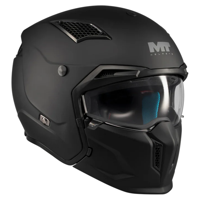 MT-Helmets Streetfighter SV S Pure A1 Convertible Helmet – Matt Black – detail