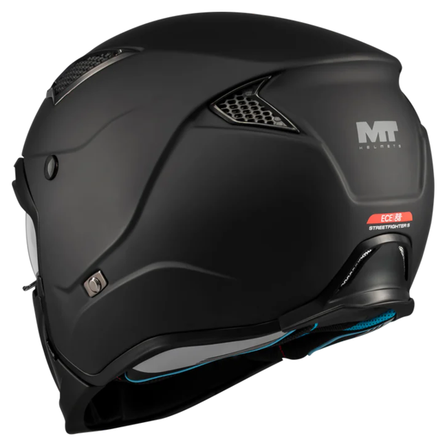 MT-Helmets Streetfighter SV S Pure A1 Convertible Helmet – Matt Black – detail