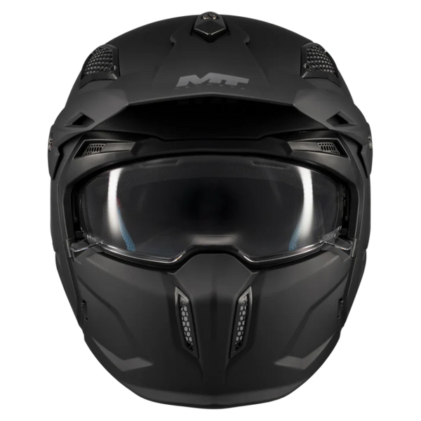 MT-Helmets Streetfighter SV S Pure A1 Convertible Helmet – Matt Black – front view
