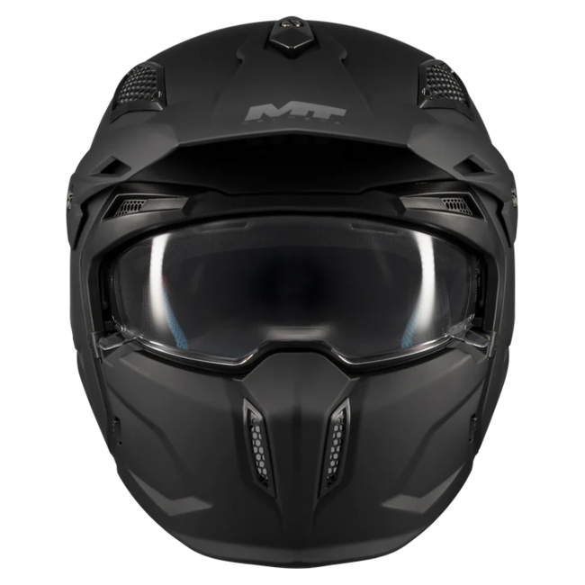 MT-Helmets Streetfighter SV S Pure A1 Convertible Helmet – Matt Black – front view