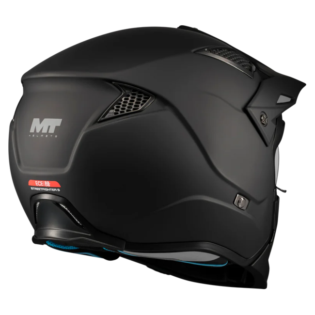 MT-Helmets Streetfighter SV S Pure A1 Convertible Helmet – Matt Black – top view