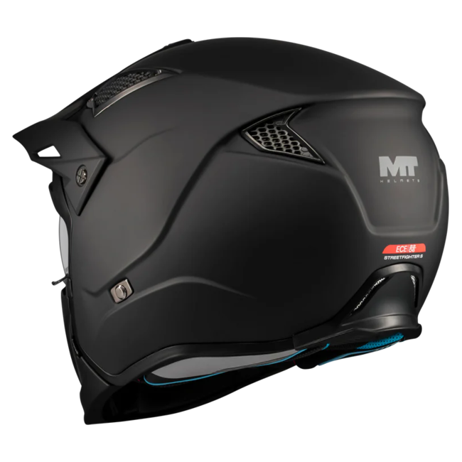 MT-Helmets Streetfighter SV S Pure A1 Convertible Helmet – Matt Black – open jet configuration