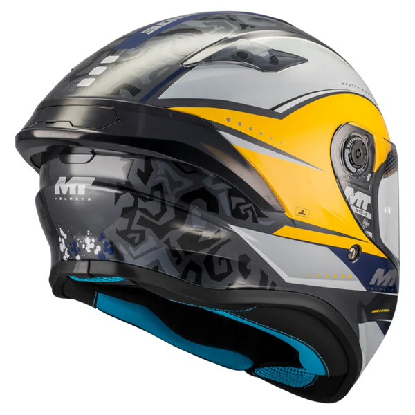 MT-Helmets Targo S Outside C3 Full-Face Helmet – Gloss – rear three-quarter view