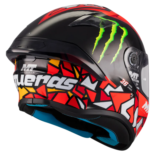 MT-Helmets Targo S Piqueras B5 Full-Face Helmet – Gloss – rear three-quarter view