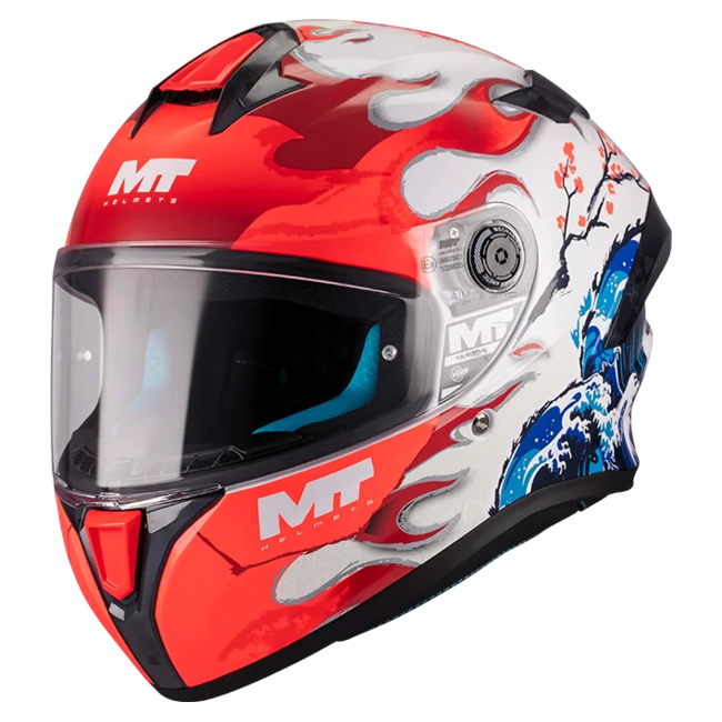 MT-Helmets Targo S Yamanaka 2025 A5 Full-Face Helmet – Gloss – front three-quarter view