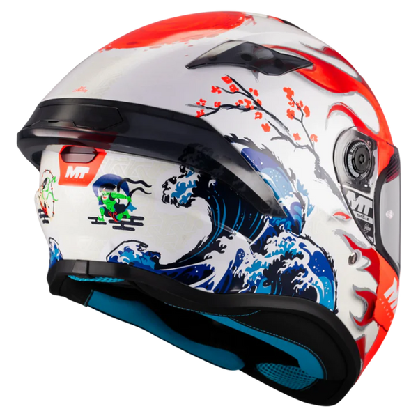 MT-Helmets Targo S Yamanaka 2025 A5 Full-Face Helmet – Gloss – rear three-quarter view