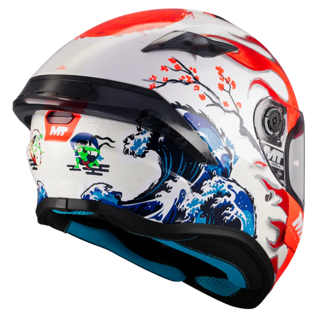 MT-Helmets Targo S Yamanaka 2025 A5 Full-Face Helmet – Gloss – rear three-quarter view