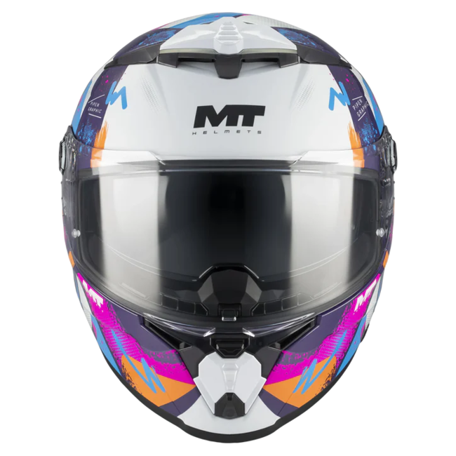 MT-Helmets Thunder 4 R SV Pipen C8 Full-Face Helmet – Gloss Pink / Purple – front view