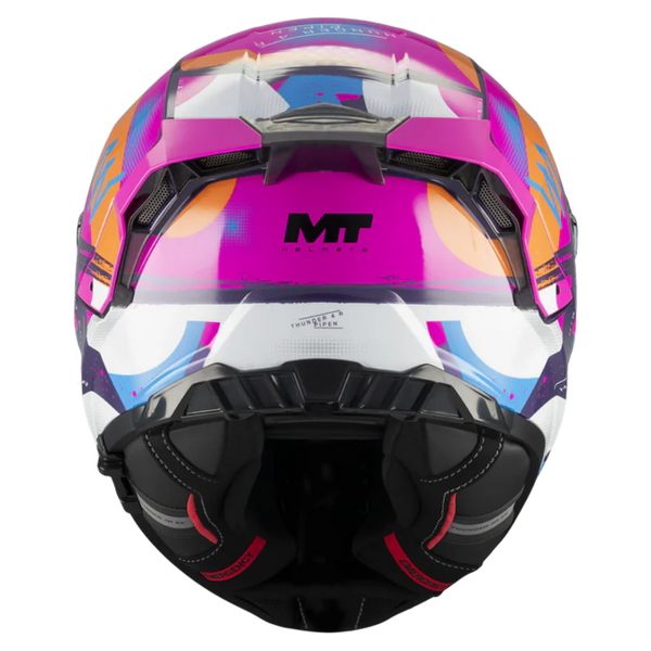MT-Helmets Thunder 4 R SV Pipen C8 Full-Face Helmet – Gloss Pink / Purple – rear view