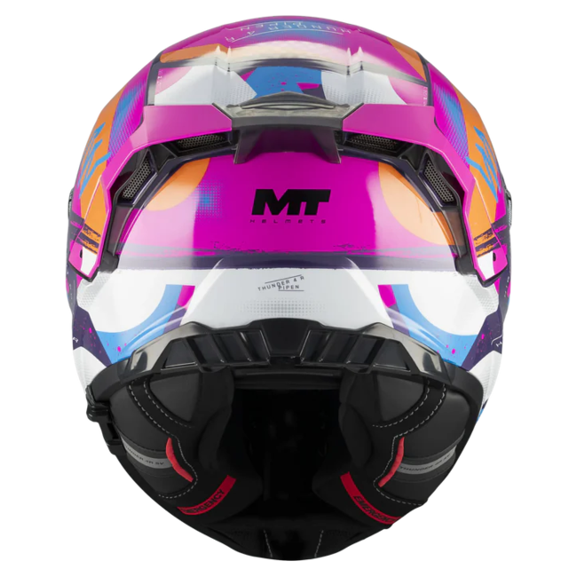 MT-Helmets Thunder 4 R SV Pipen C8 Full-Face Helmet – Gloss Pink / Purple – rear view