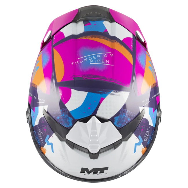 MT-Helmets Thunder 4 R SV Pipen C8 Full-Face Helmet – Gloss Pink / Purple – top view