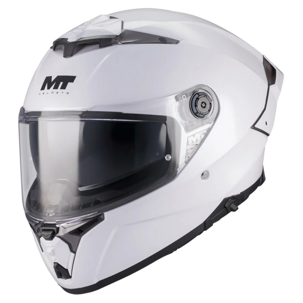 MT-Helmets Thunder 4 R SV Pure A0 Full-Face Helmet – Gloss White – front three-quarter view