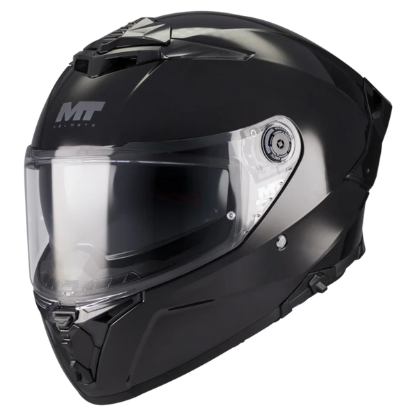 MT-Helmets Thunder 4 R SV Pure A1 Full-Face Helmet – Gloss Black – front three-quarter view