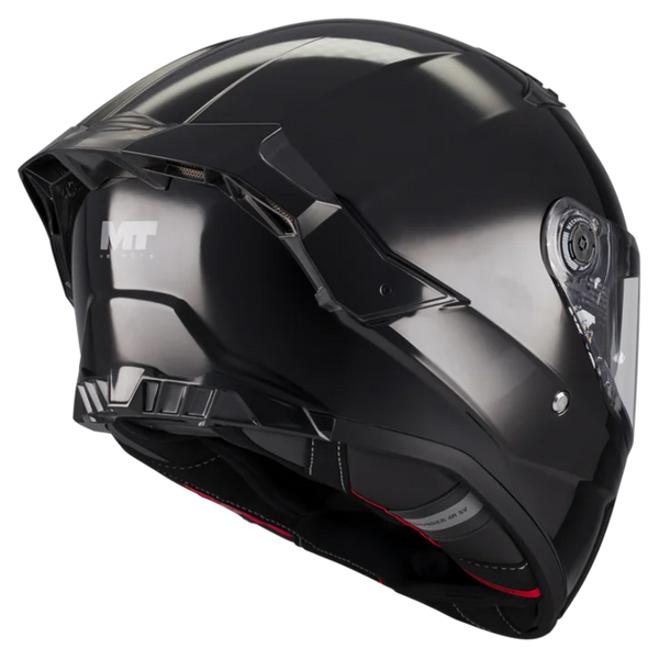MT-Helmets Thunder 4 R SV Pure A1 Full-Face Helmet – Gloss Black – rear three-quarter view
