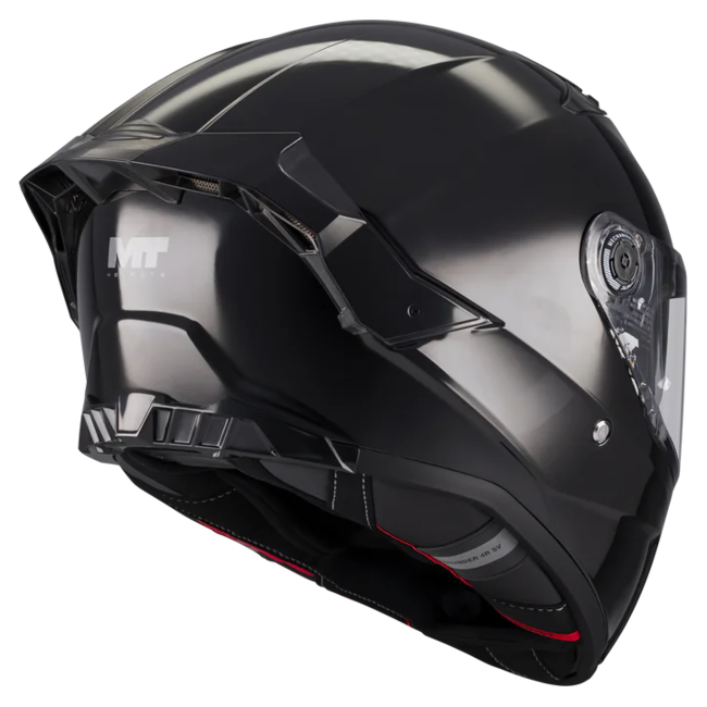 MT-Helmets Thunder 4 R SV Pure A1 Full-Face Helmet – Gloss Black – rear three-quarter view