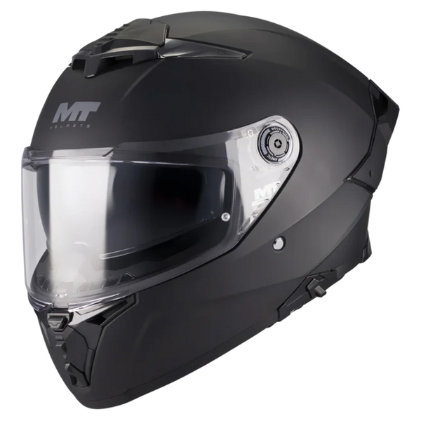 MT-Helmets Thunder 4 R SV Pure A1 Full-Face Helmet – Matt Black – front three-quarter view