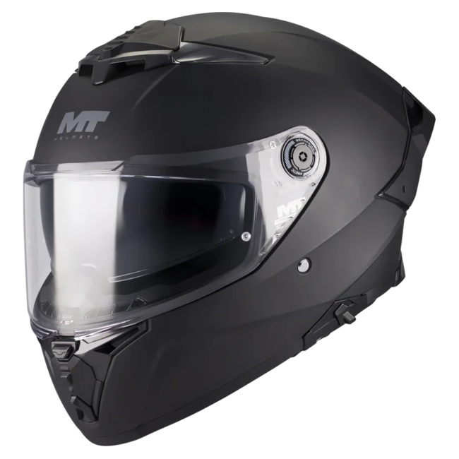 MT-Helmets Thunder 4 R SV Pure A1 Full-Face Helmet – Matt Black – front three-quarter view