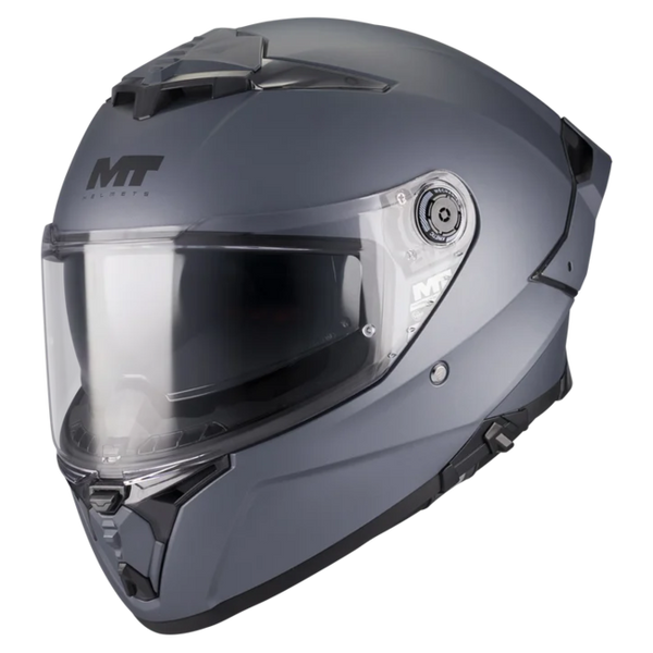MT-Helmets Thunder 4 R SV Pure A2 Full-Face Helmet – Matt Grey – front three-quarter view