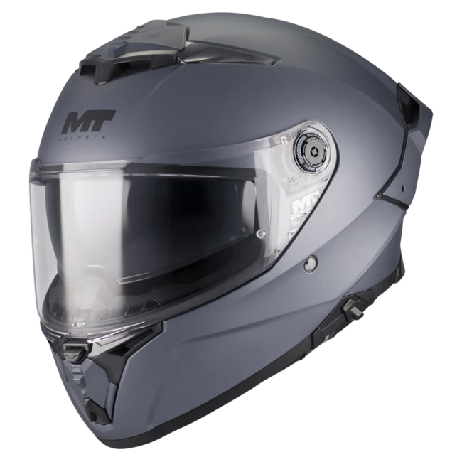 MT-Helmets Thunder 4 R SV Pure A2 Full-Face Helmet – Matt Grey – front three-quarter view