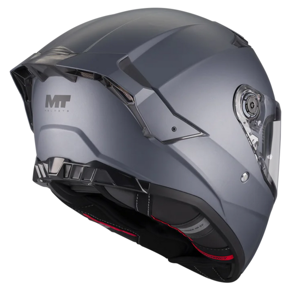 MT-Helmets Thunder 4 R SV Pure A2 Full-Face Helmet – Matt Grey – rear three-quarter view