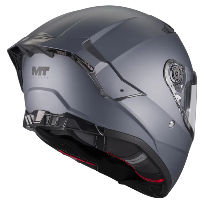MT-Helmets Thunder 4 R SV Pure A2 Full-Face Helmet – Matt Grey – rear three-quarter view
