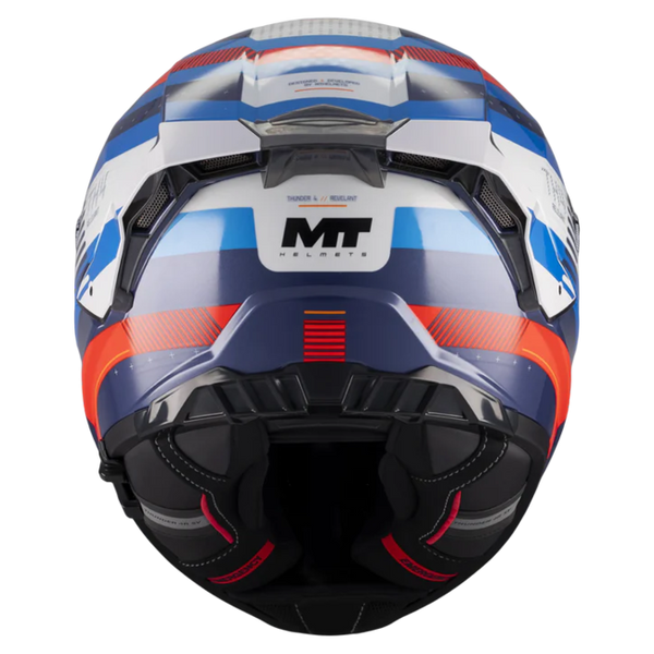 MT-Helmets Thunder 4 R SV Revelant C5 Full-Face Helmet – Gloss Red / Blue – rear view
