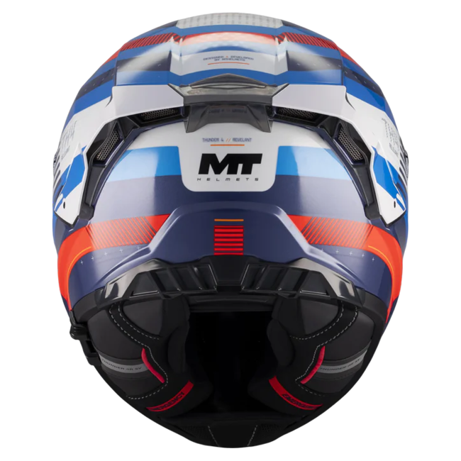 MT-Helmets Thunder 4 R SV Revelant C5 Full-Face Helmet – Gloss Red / Blue – rear view